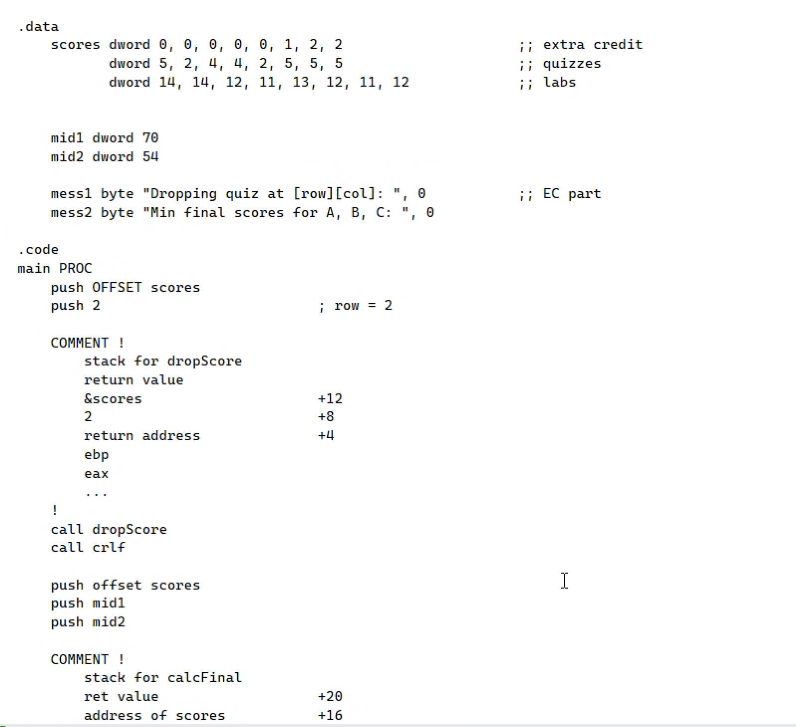 Solved INCLUDE Irvine 32.inc MAX =415 MIN_A | Chegg.com