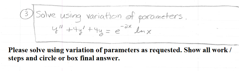 Solved Please show all work. Do not skip any algebra steps. | Chegg.com
