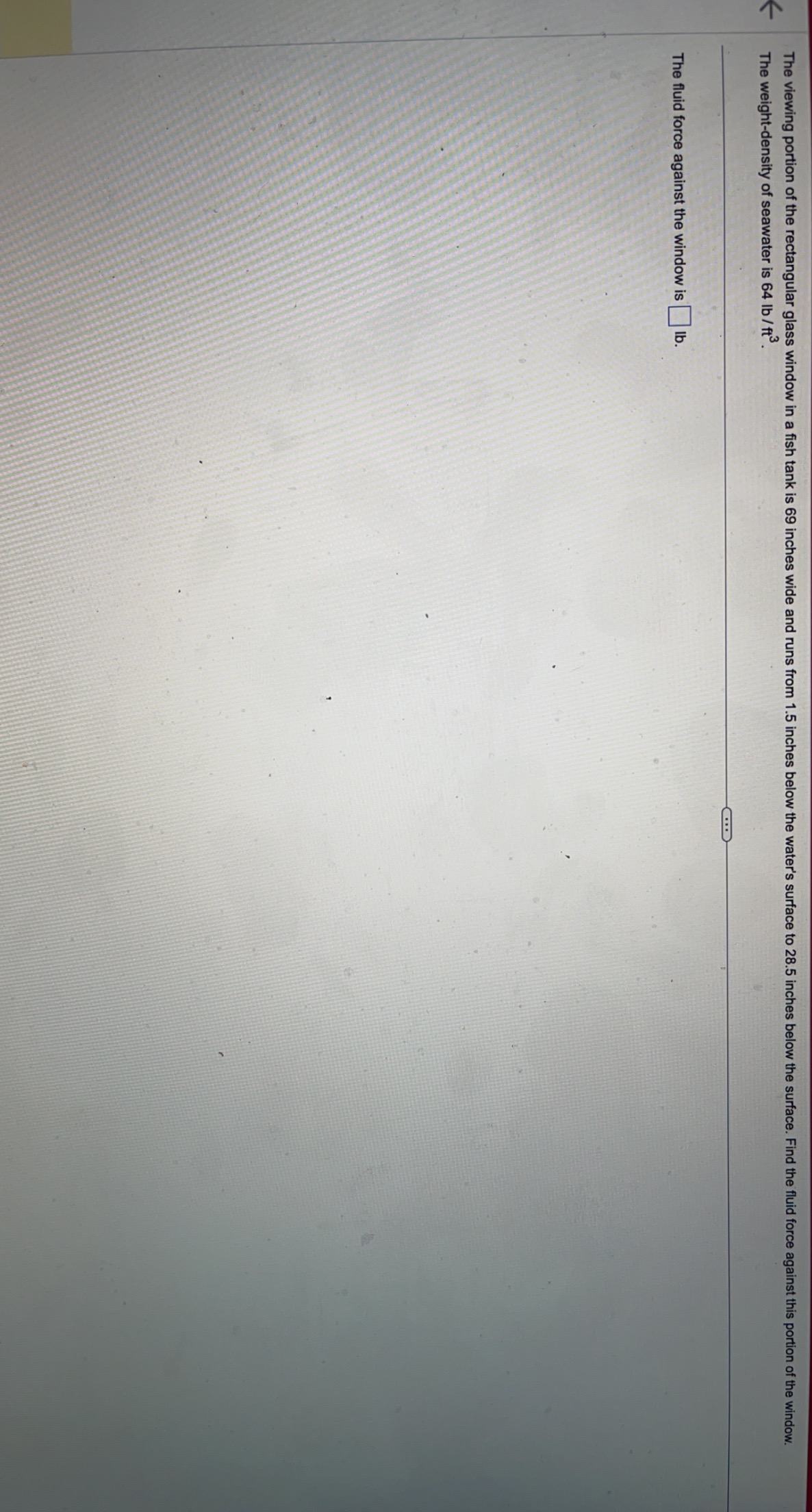 Solved The weightdensity of seawater is 64lb/ft3. The fluid
