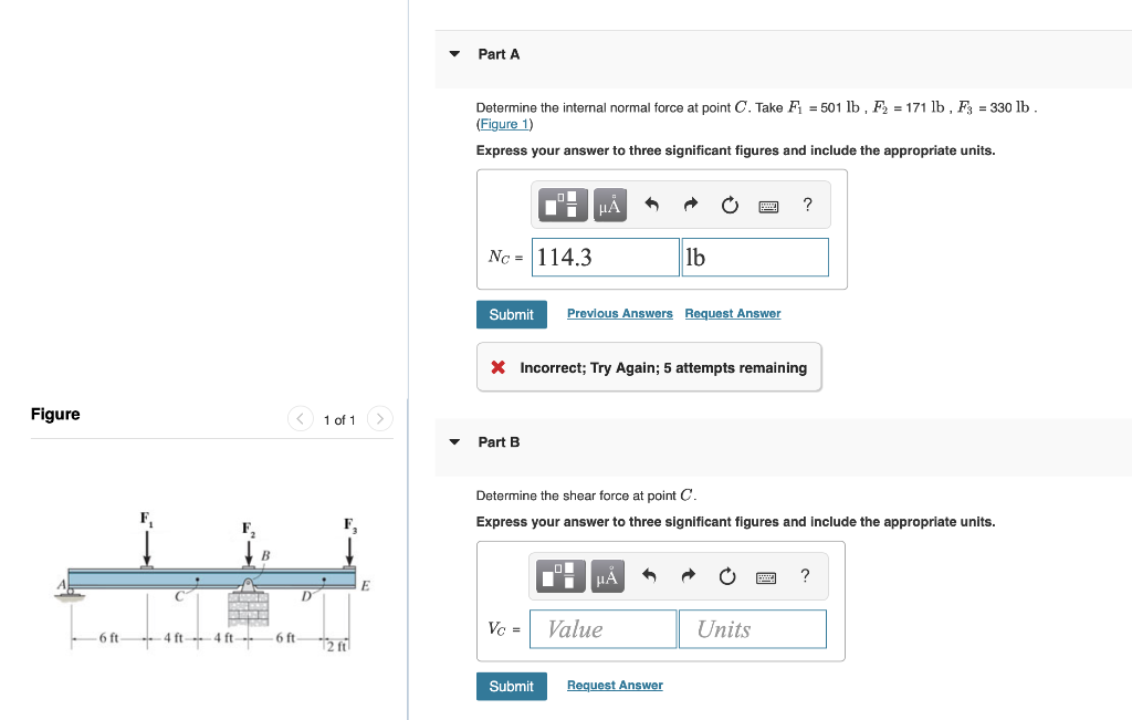 Solved Part A Determine The Internal Normal Force At Point | Chegg.com