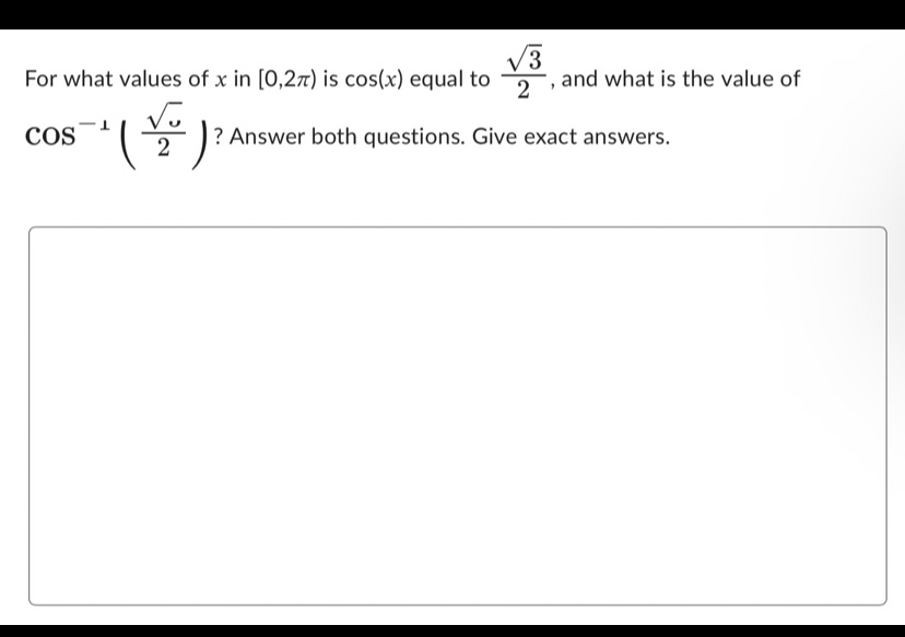 value of cos root 3 2