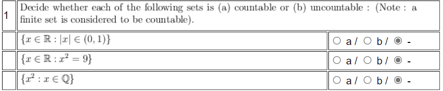 Solved Decide whether each of the following sets is (a) | Chegg.com
