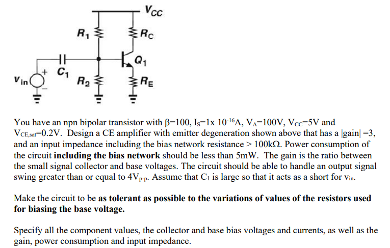 Solved You have an npn bipolar transistor with =100, IS=1x | Chegg.com
