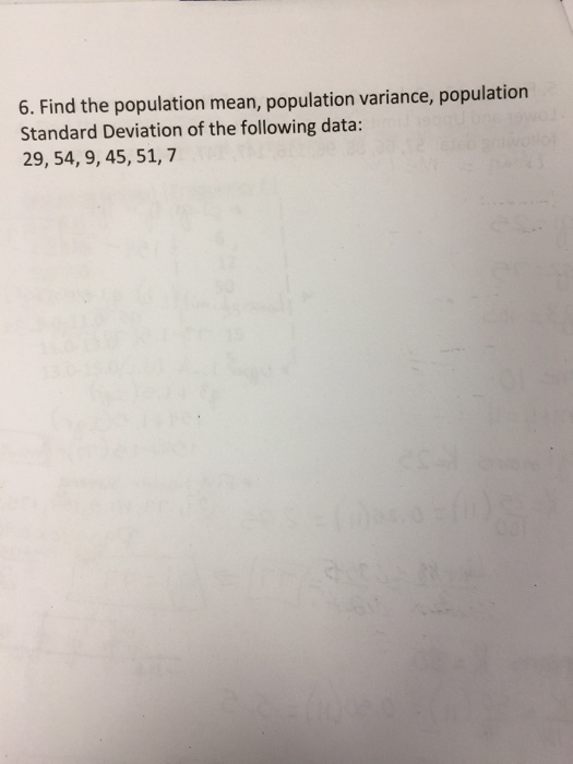 population mean population variance and population standard deviation are examples of