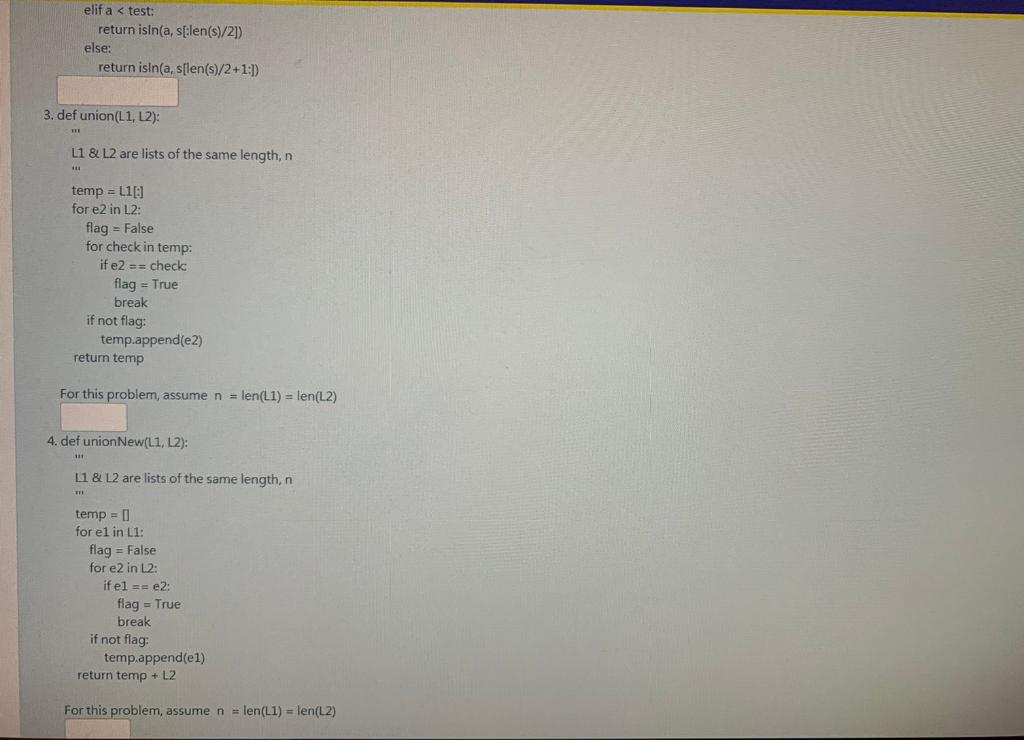 Solved Consider the following Python procedures. For each | Chegg.com
