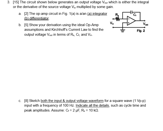 Solved 3. [15] The circuit shown below generates an output | Chegg.com