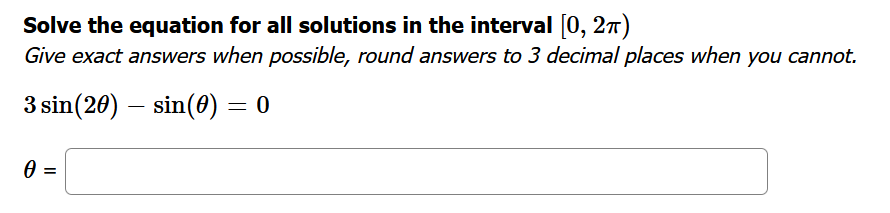 Solved Solve the equation for all solutions in the interval | Chegg.com