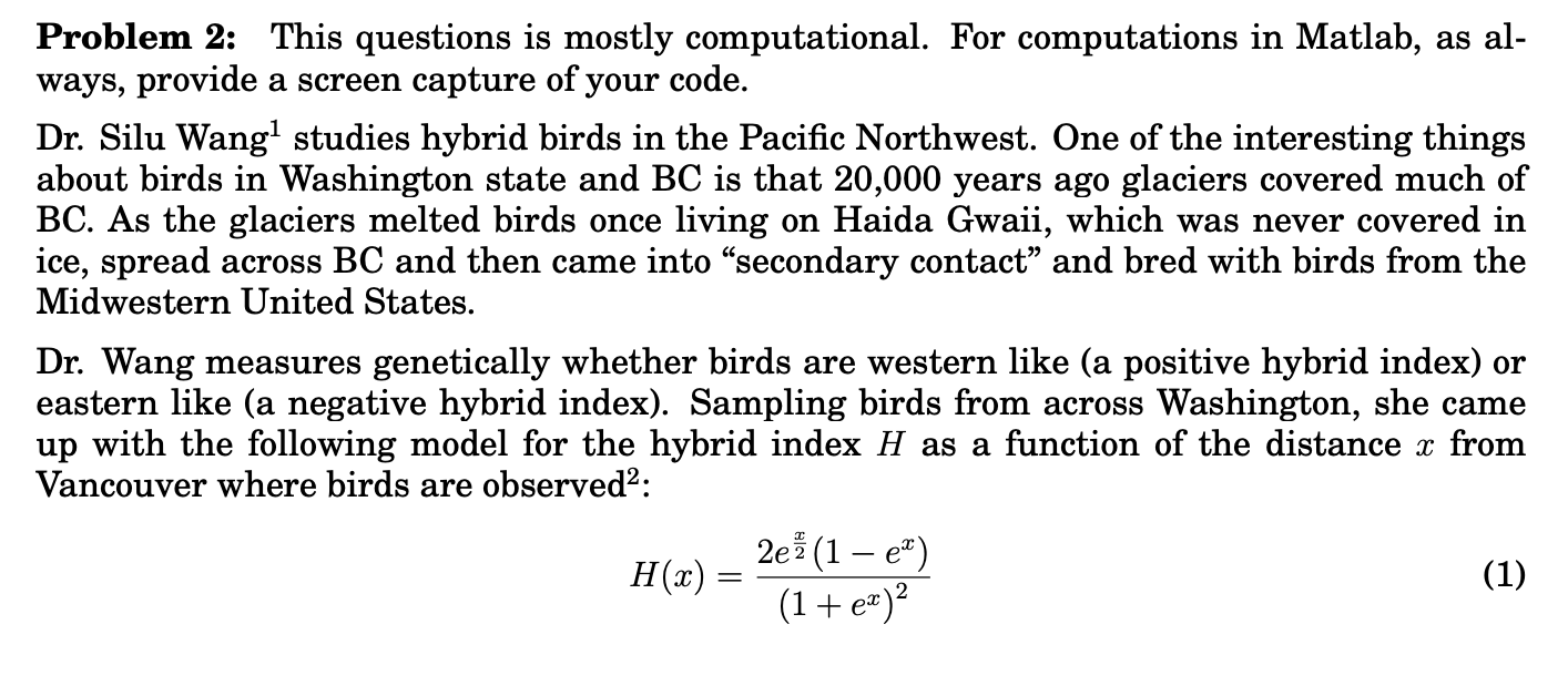 Solved Problem 2: This questions is mostly computational. | Chegg.com