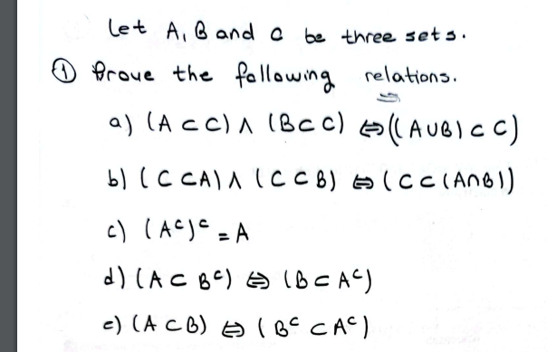 Solved Let A,B And C Be Three Sets.Prove The Following | Chegg.com