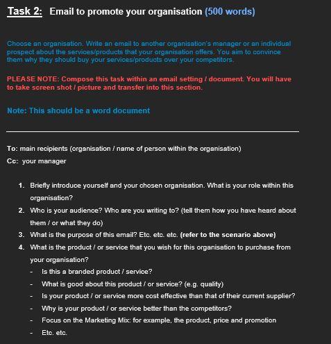 Solved Task 2: Email to promote your organisation (500 | Chegg.com