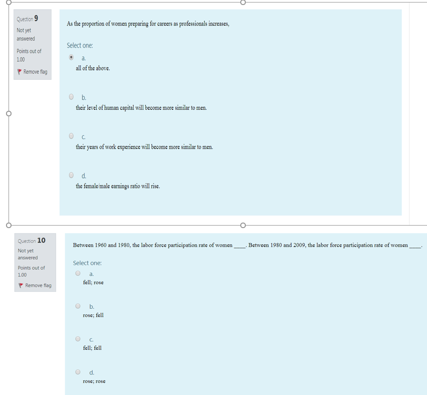 Question 9 As The Proportion Of Women Preparing For Chegg Com