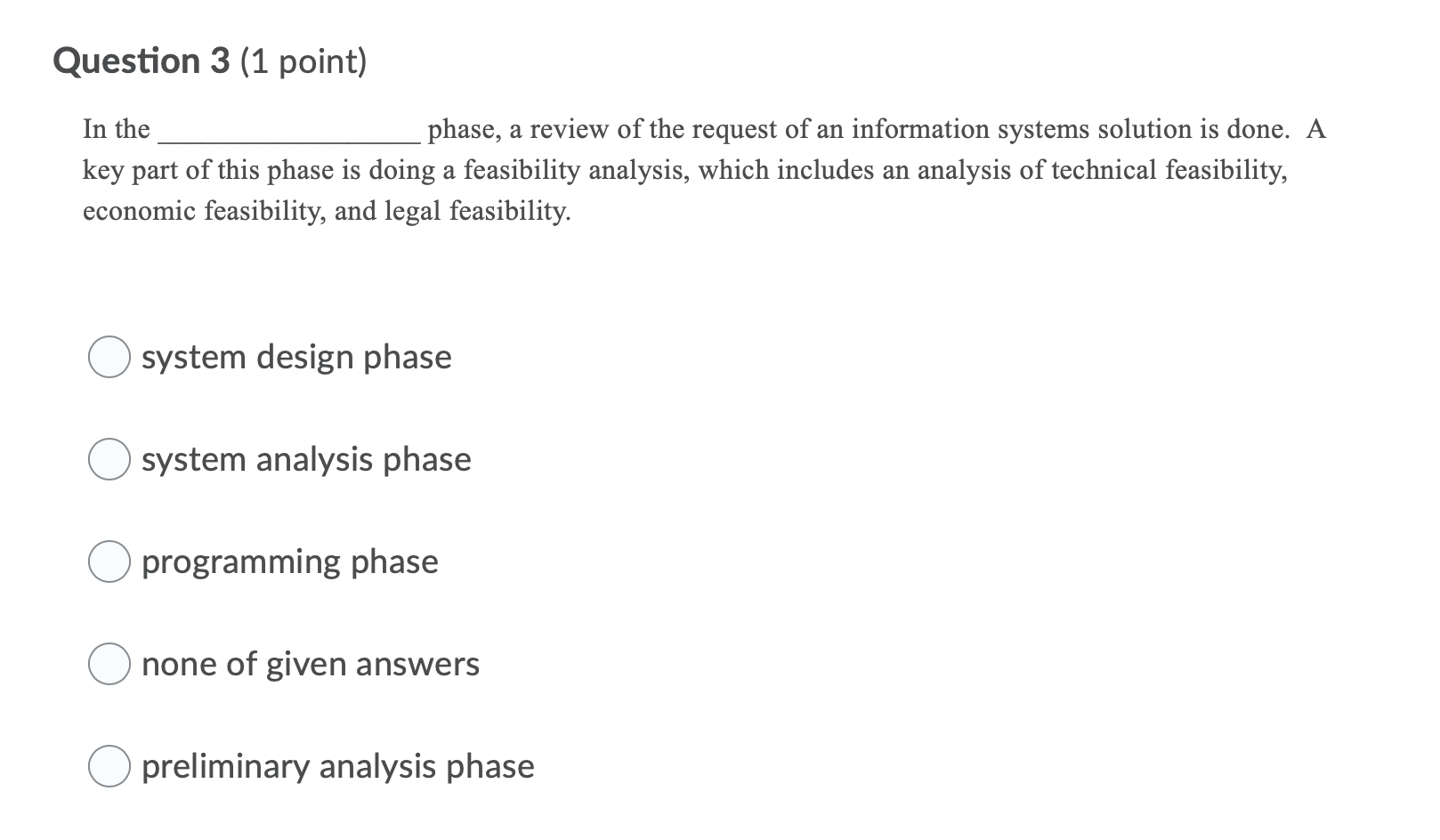 Solved Question 3 (1 point) In the phase, a review of the | Chegg.com