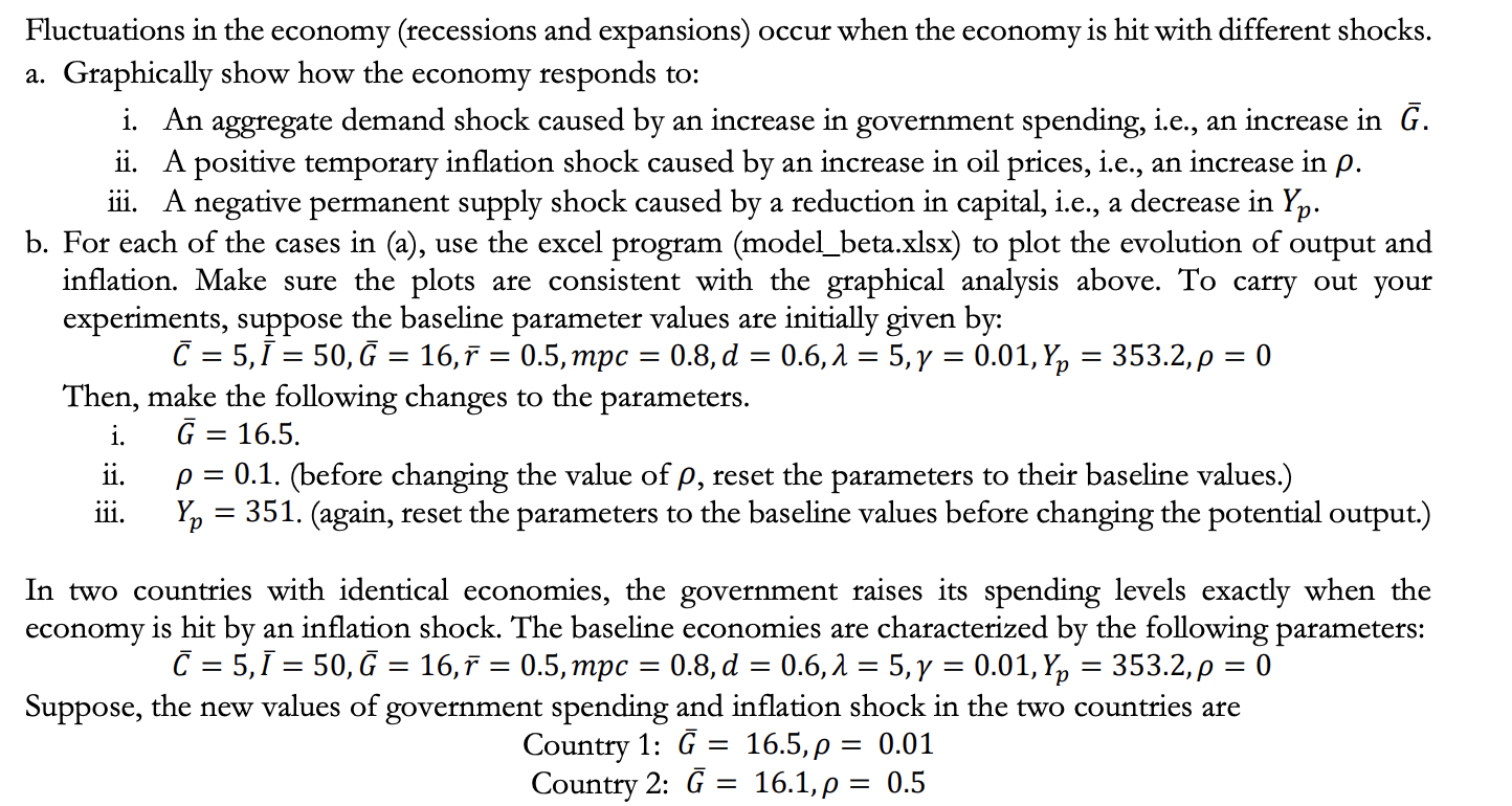 Fluctuations in the economy (recessions and | Chegg.com