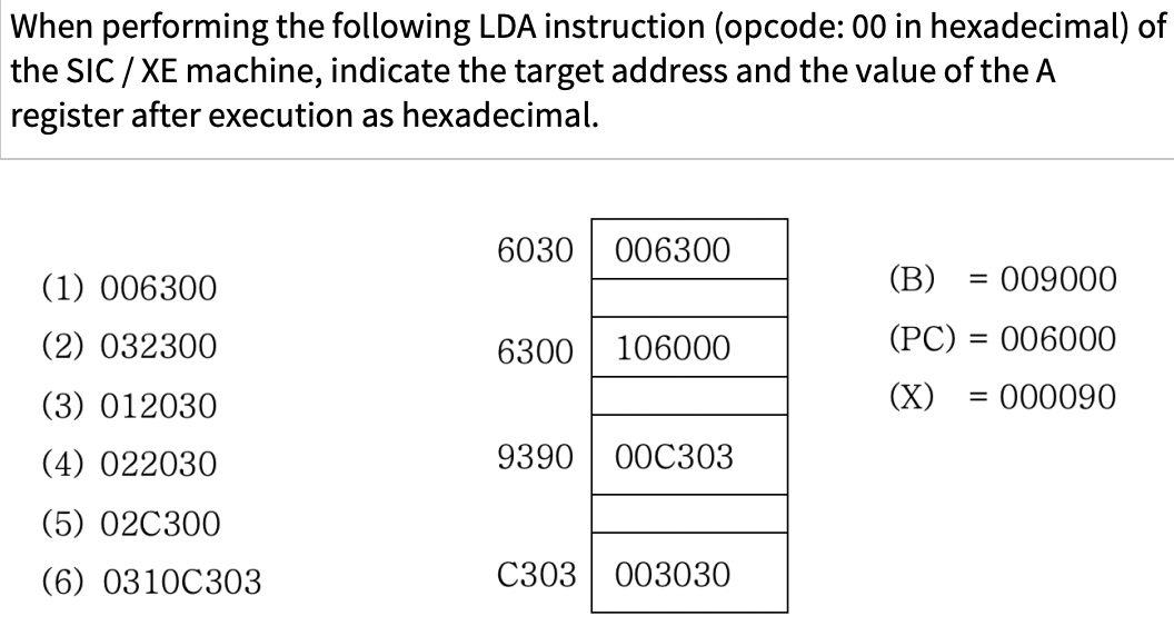 When performing the following LDA instruction