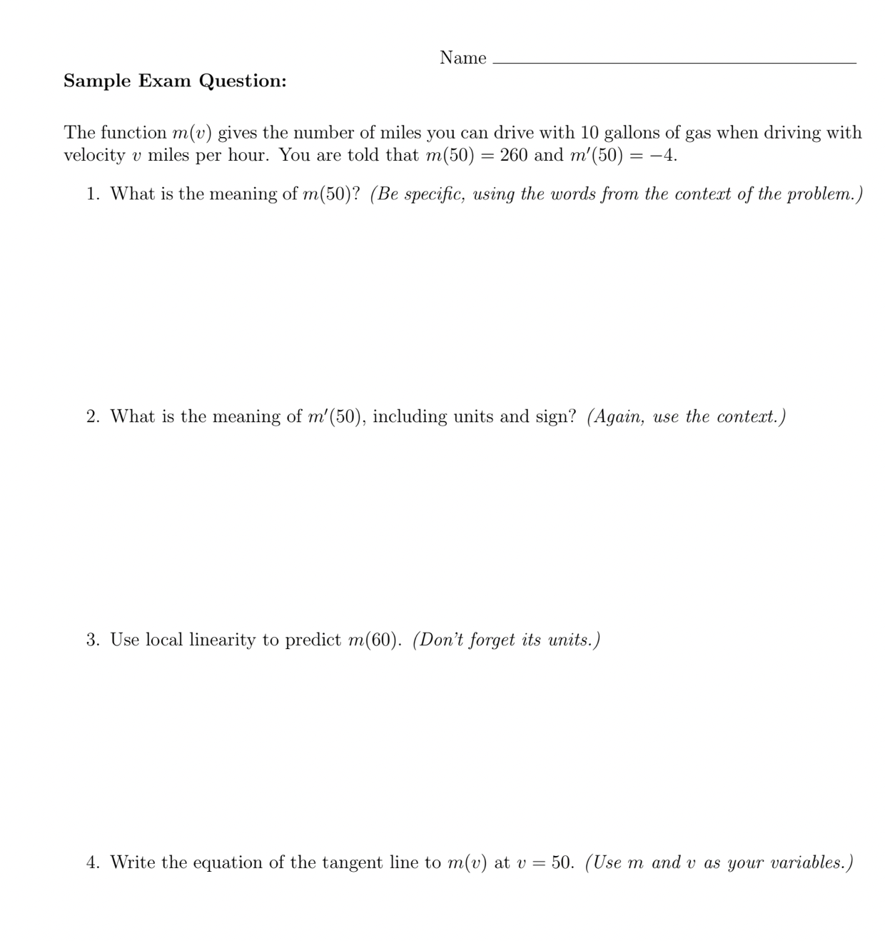 Solved Name Sample Exam Question: The function m(v) gives | Chegg.com