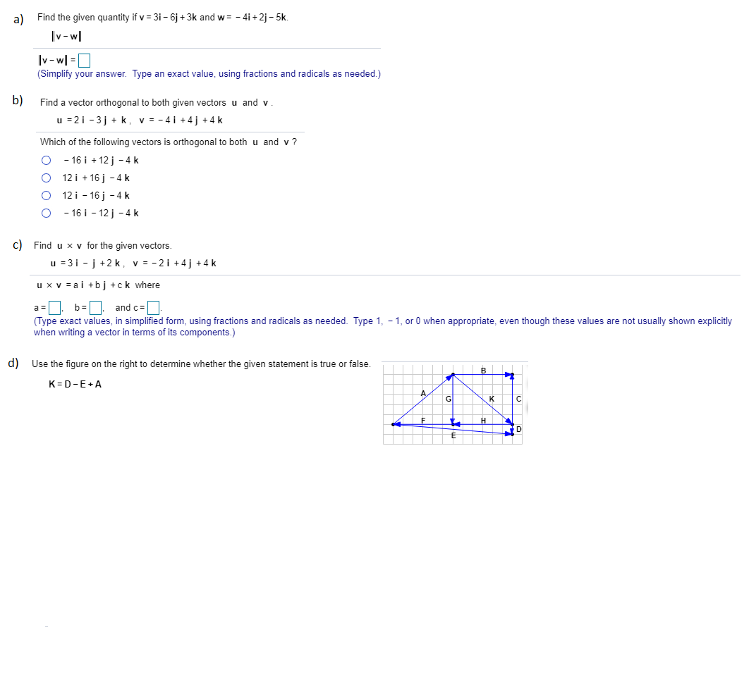 Solved A Find The Given Quantity If V 3i 6j 3k And Chegg Com