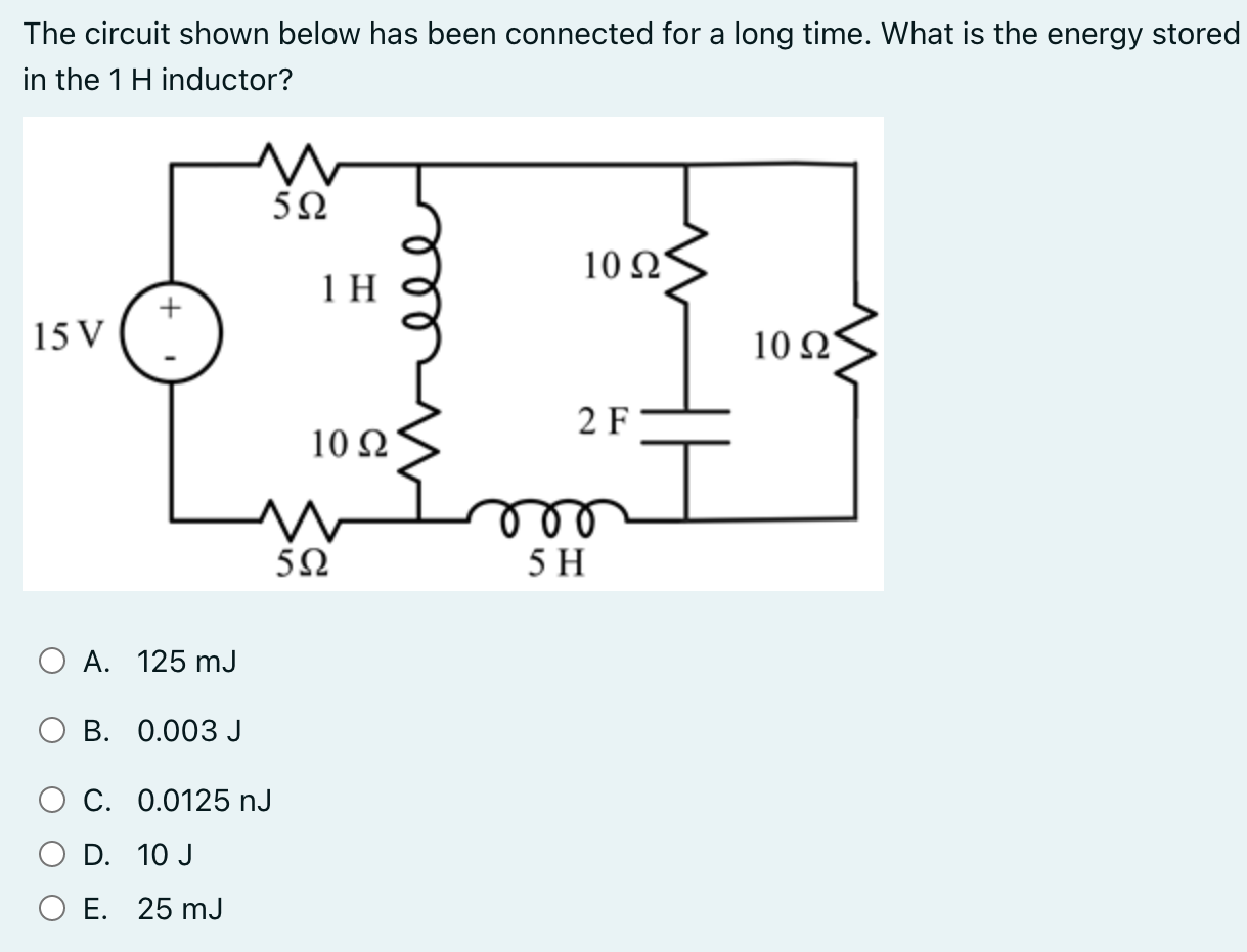 Solved The circuit shown below has been connected for a long | Chegg.com