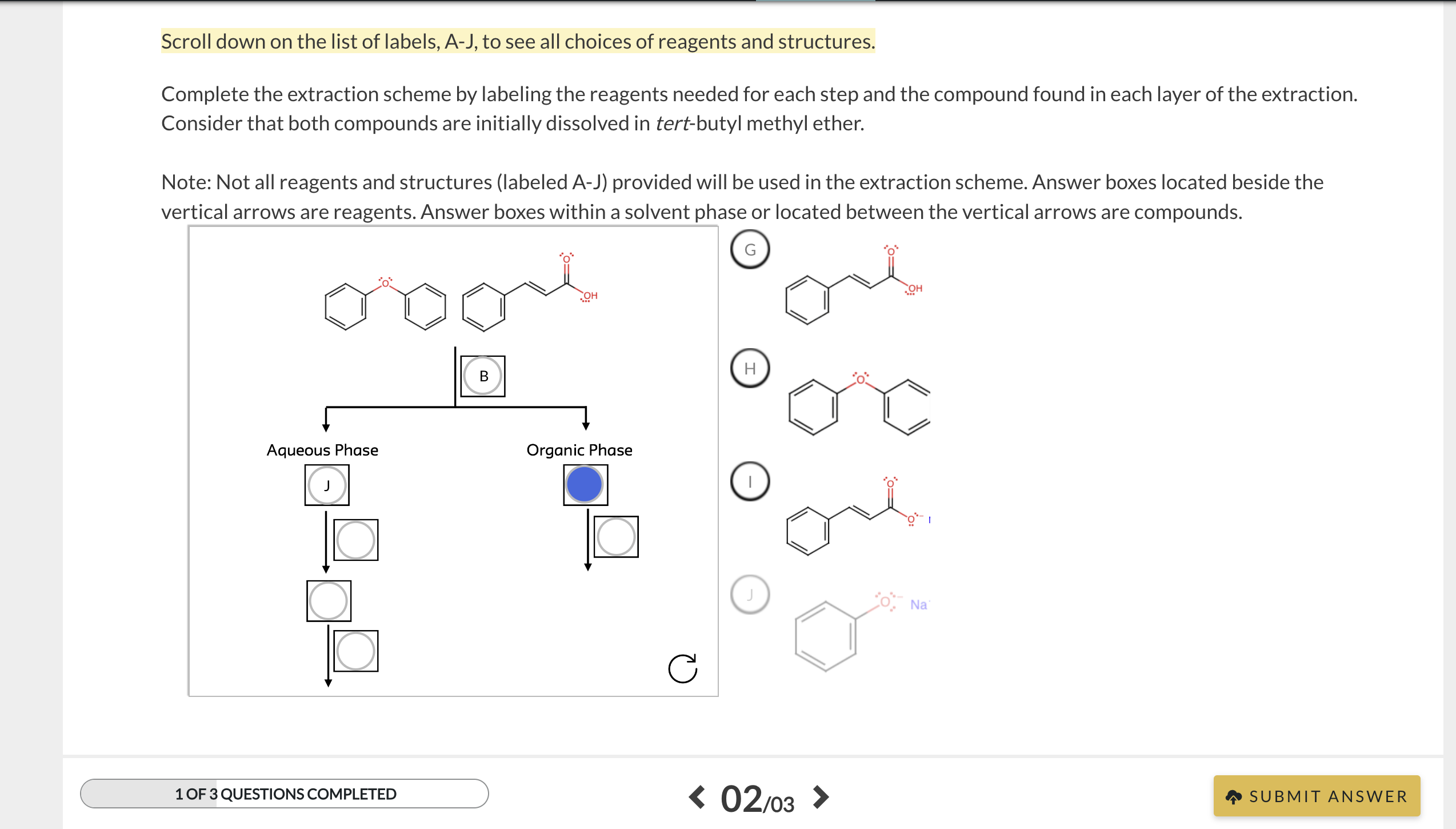 Complete The Extraction Scheme By Labeling The Chegg Com