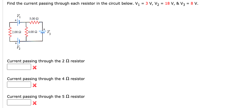 Solved Find the current passing through each resistor in the | Chegg.com