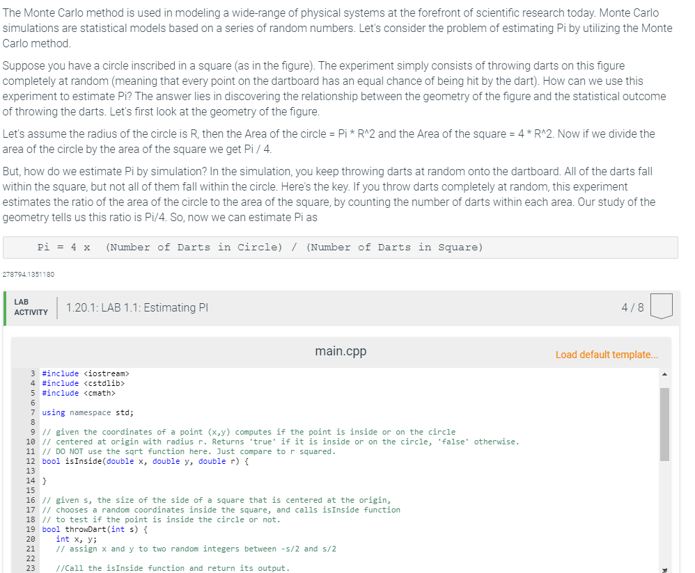 Solved The Monte Carlo method is used in modeling a wide | Chegg.com