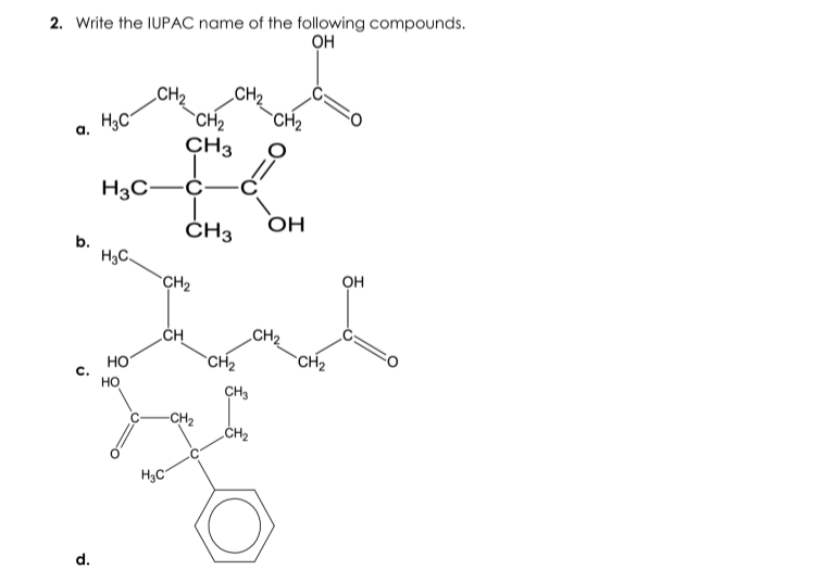 Solved 1. Write the IUPAC Names of the following aromatic