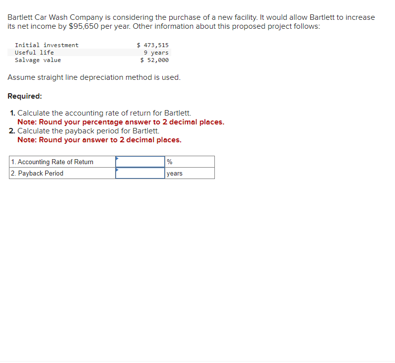 Solved Bartlett Car Wash Company is considering the purchase