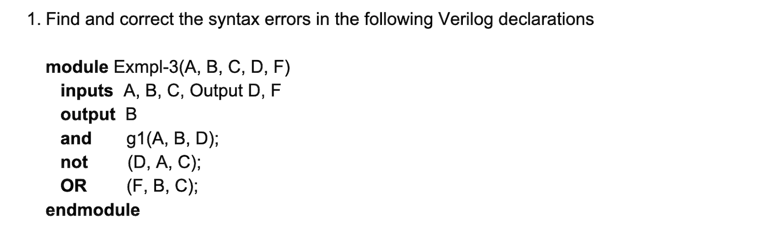 Solved 1. Find and correct the syntax errors in the | Chegg.com
