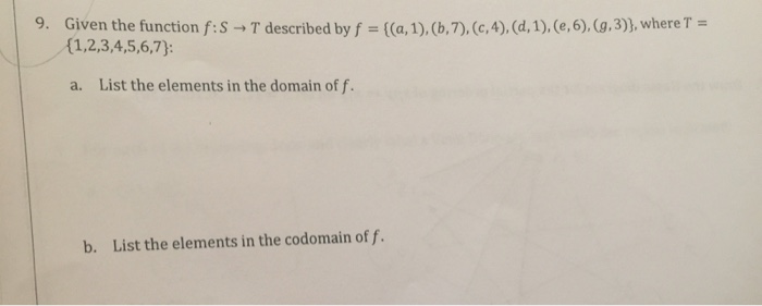 Solved 9. (a, 1), (b, 7), (c,4), (d,1), (e,6), (gJ), where | Chegg.com
