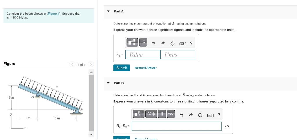 Solved Consider The Beam Shown In (Figure 1). Suppose That W | Chegg.com