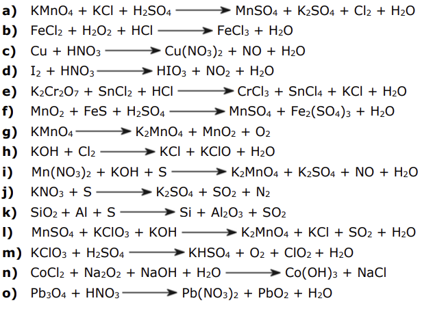 Solved Balance the following equations using the redox | Chegg.com