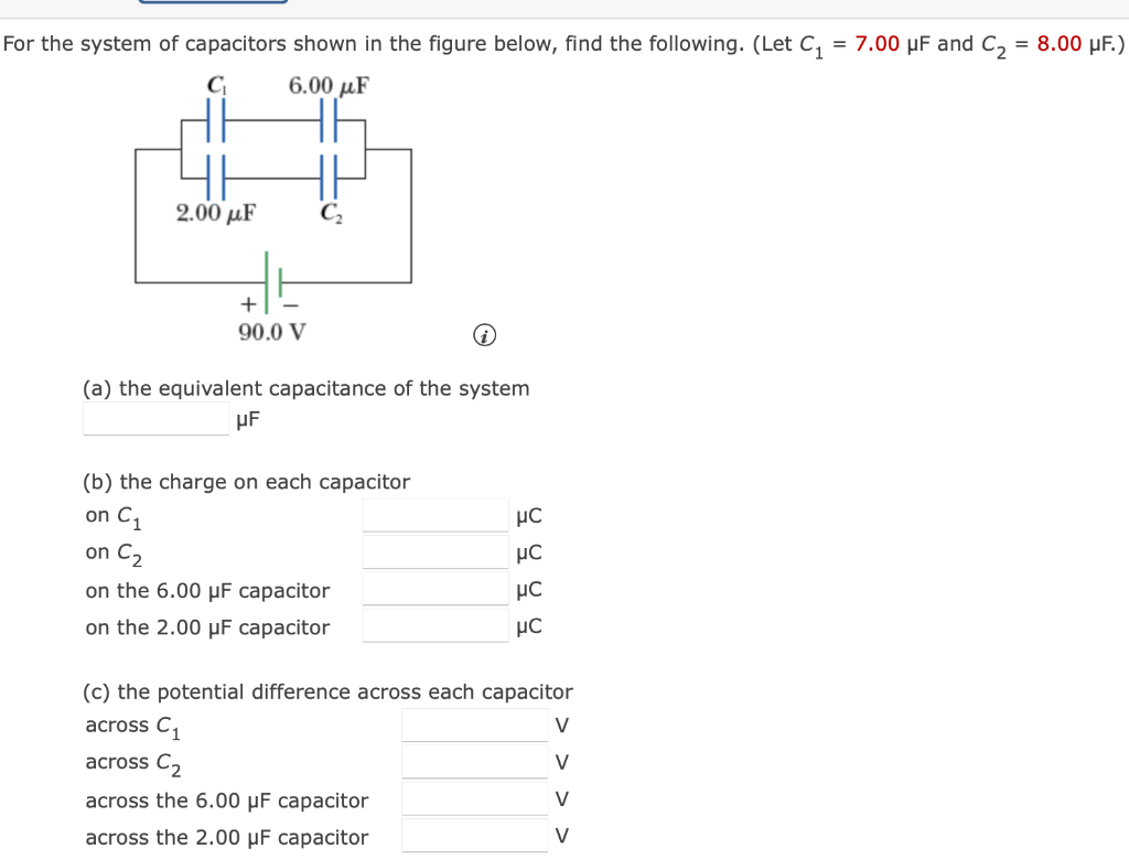 Solved For The System Of Capacitors Shown In The Figure | Chegg.com