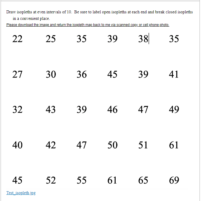 Solved Draw isopleths at even intervals of 10 . Be sure to | Chegg.com