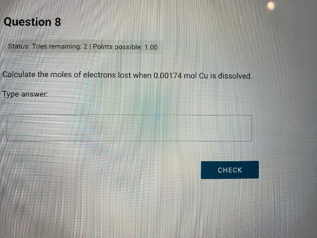 Solved Calculate The Moles Of Electrons Lost When Chegg Com