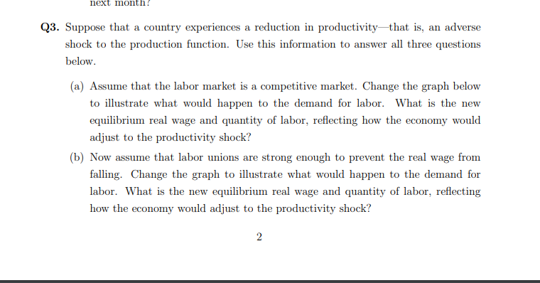 Solved next month? Q3. Suppose that a country experiences a | Chegg.com