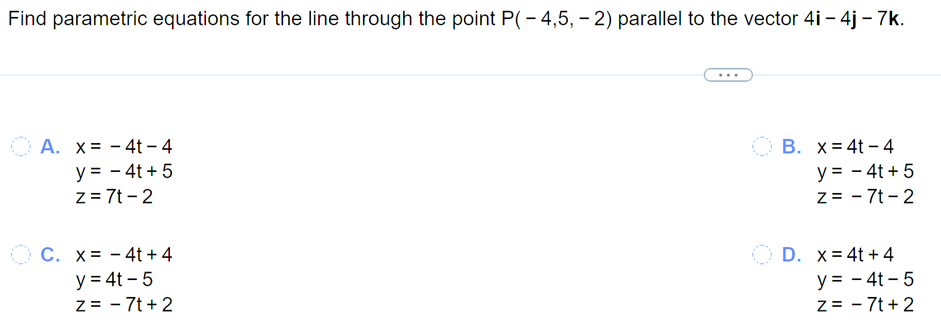 Solved Find Parametric Equations For The Line Through The