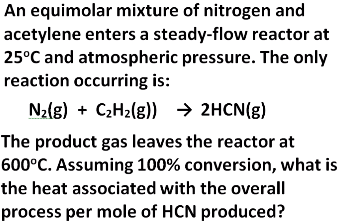 An Equimolar Mixture Of Nitrogen And Acetylene Enters Chegg Com