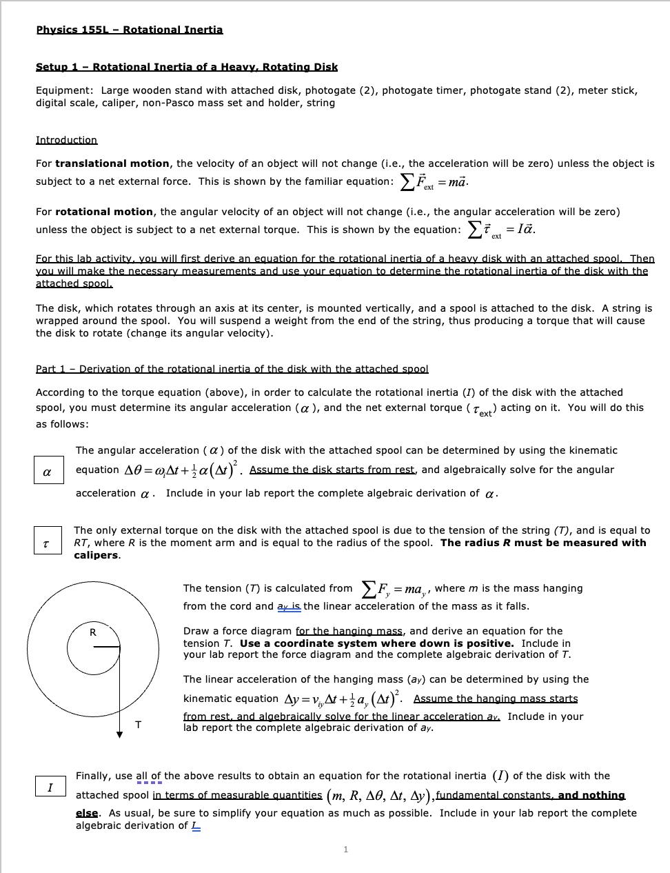 Solved Physics 155L - Rotational Inertia Lab, What are the | Chegg.com