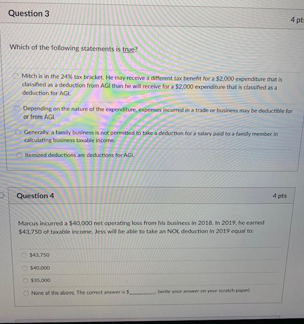 Solved Question 3 4 pt Which of the following statements is | Chegg.com
