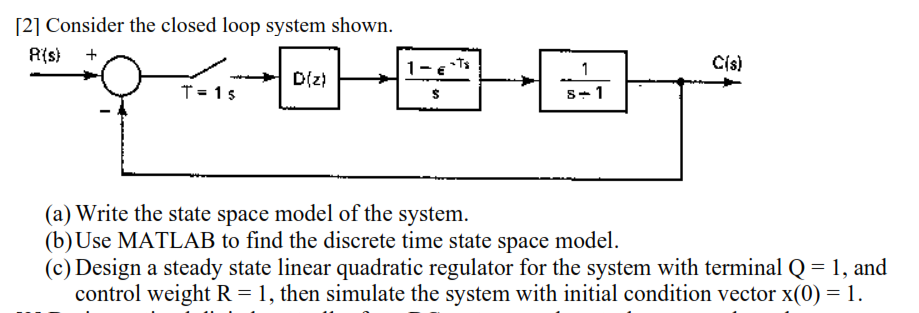 「2ך Consider the closed loop system shown. (a) Write | Chegg.com
