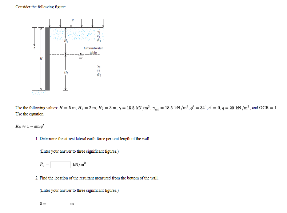 Solved Consider the following figure Groundwater _- table Y2 | Chegg.com