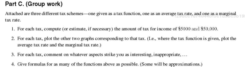 Solved Part C. (Group work) Attached are three different tax | Chegg.com