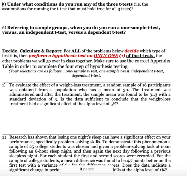Solved 15 Under What Conditions Do You Run Any Of The Three Chegg Com