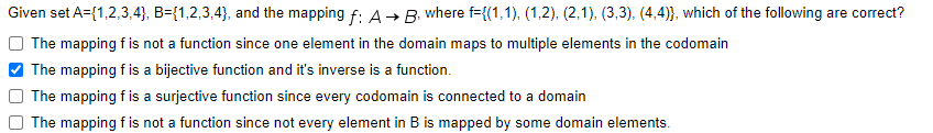 Solved Given Set A={1,2,3,4}, B={1,2,3,4}, And The Mapping | Chegg.com