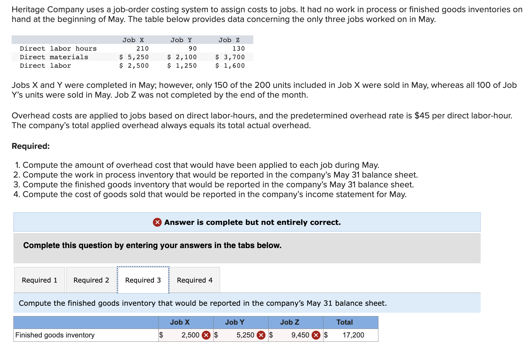 Solved Heritage Company uses a job-order costing system to | Chegg.com