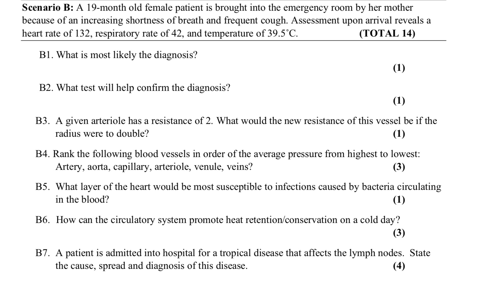 Solved Scenario B: A 19-month Old Female Patient Is Brought | Chegg.com