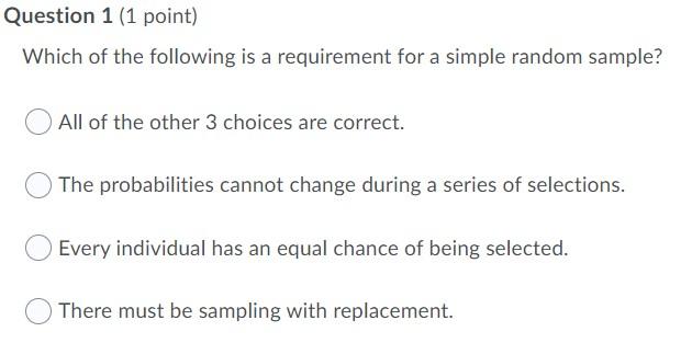 Solved Question 1 (1 point) Which of the following is a | Chegg.com