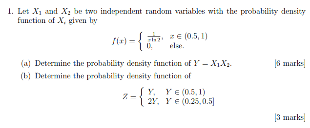 Solved 1 Let X1 And X2 Be Two Independent Random Variables 7723