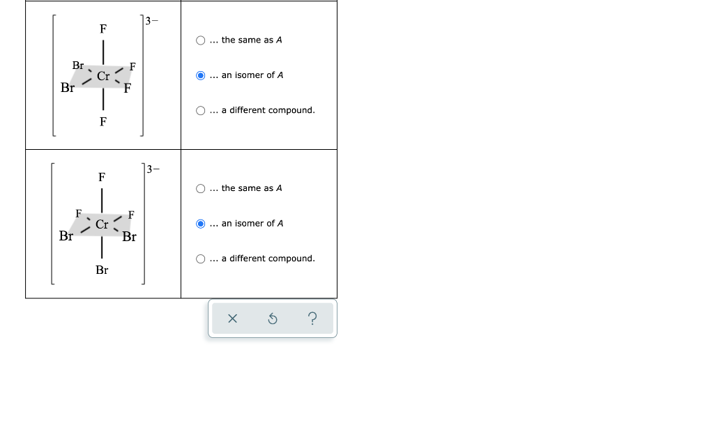 Solved Consider This Metal Complex 3 F F Br Cr Ol Br F Chegg Com
