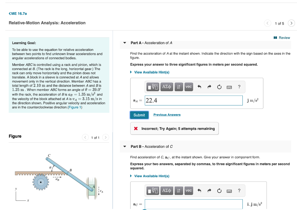 Solved Part B Acceleration Of C Find Acceleration Of C Chegg Solved Part B Acceleration Of C Find Acceleration Of C Chegg