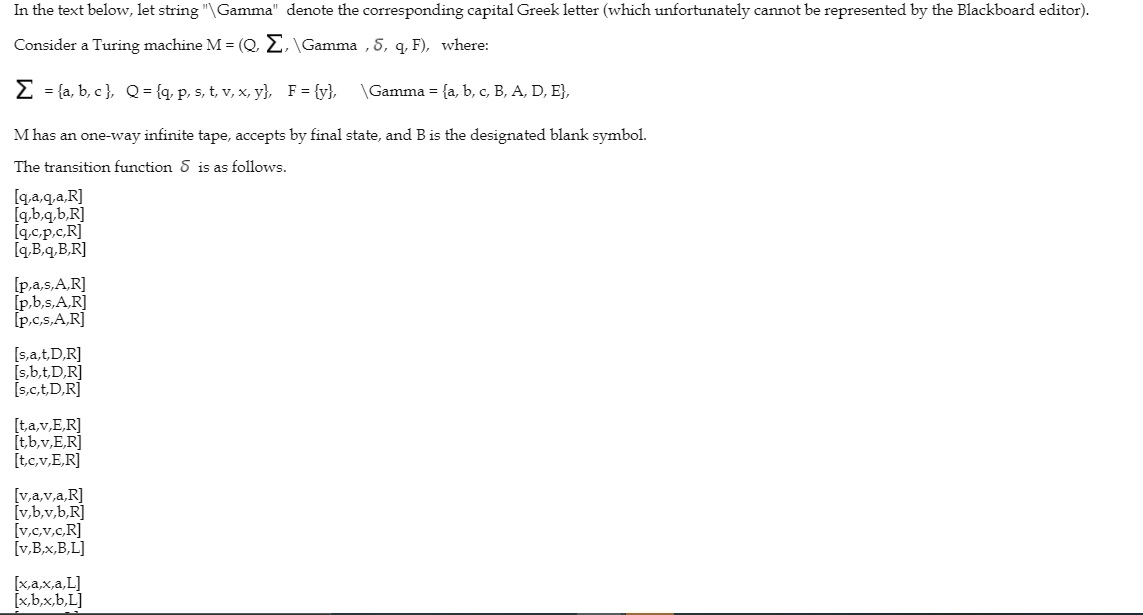 In The Text Below Let String Gamma Denote The Chegg Com